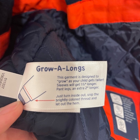Lands' End Kids Orange and Navy Jacket - Picture 9 of 12